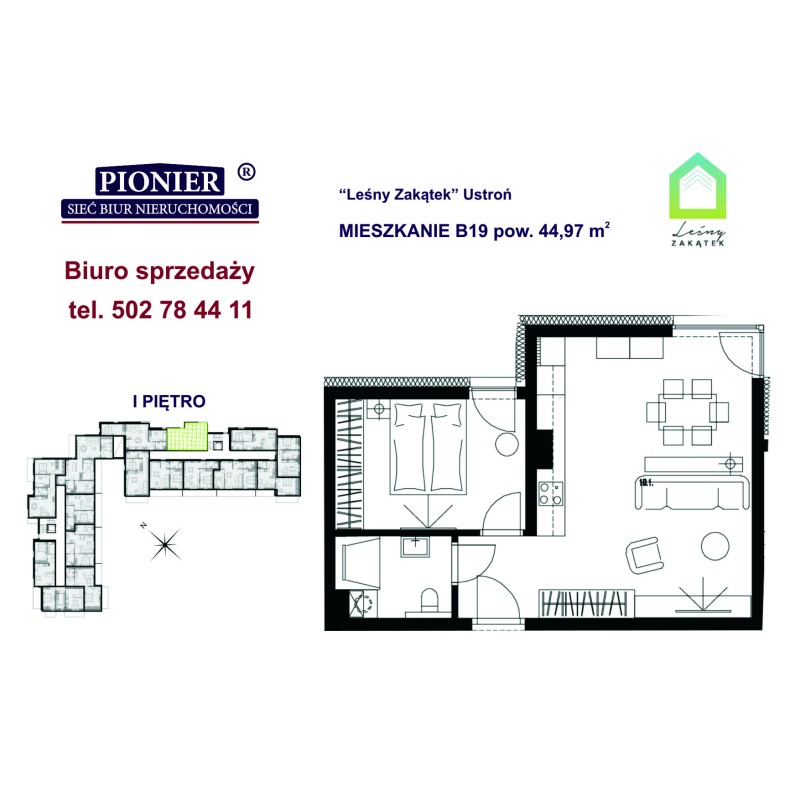 B19 apartament 44,97m2